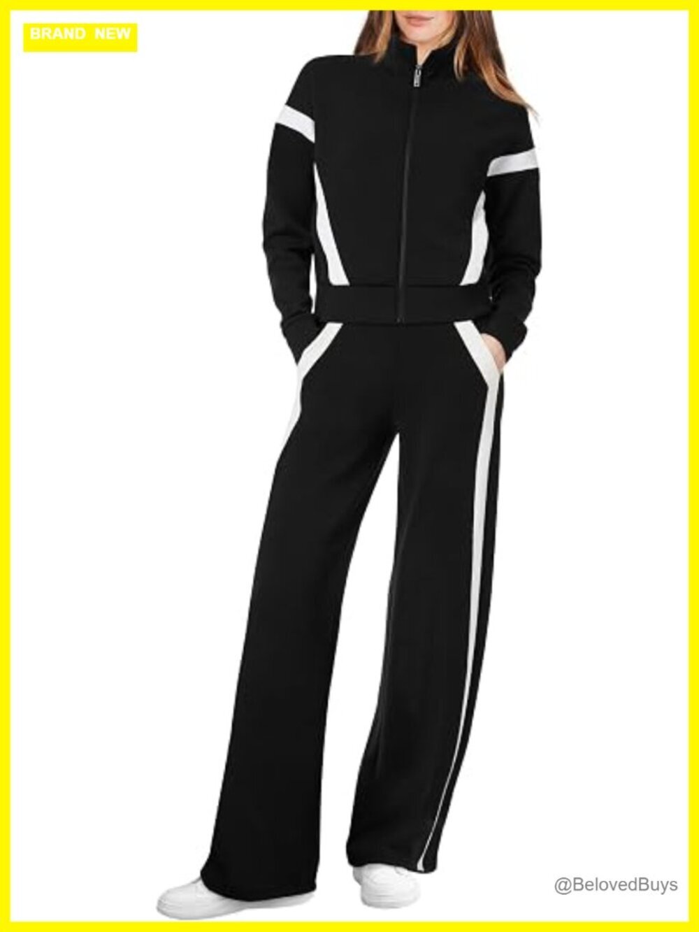 2 Piece Lounge Set Sweatsuit Women Wide Leg Sweatpant Tracksuit